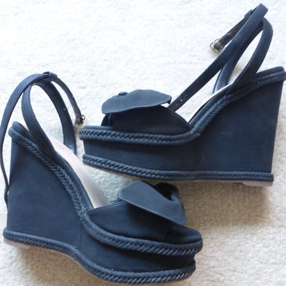 ALDO black bow wedges - Picture 6 of 8